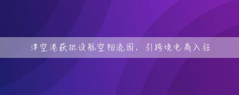 津空港获批设航空物流园，引跨境电商入驻