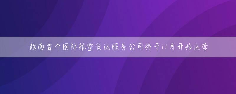 越南首个国际航空货运服务公司将于11月开始运营